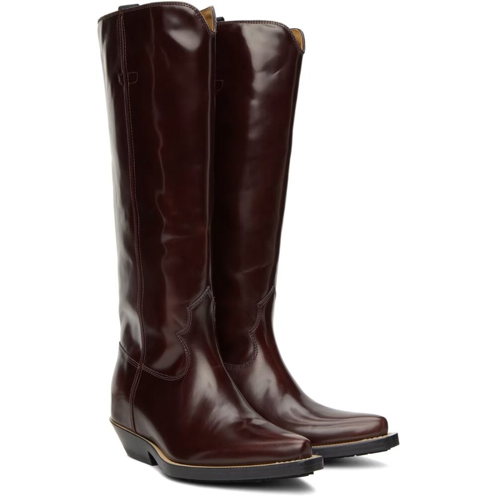 CHLOÉ Burgundy Nellie Boots Size: 38